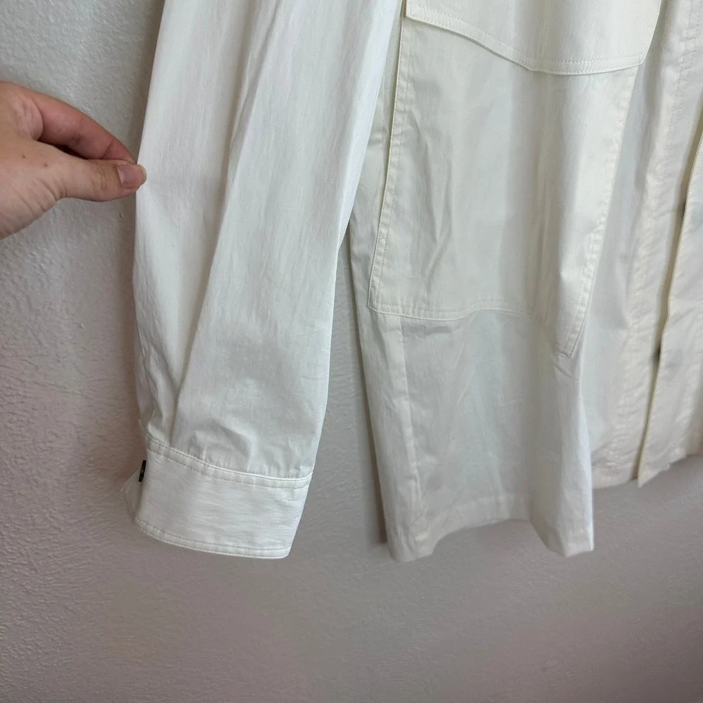 WE-AR4 White Hooded Rain Jacket Field‎ Coat NWT $540 Sustainable Luxury M
